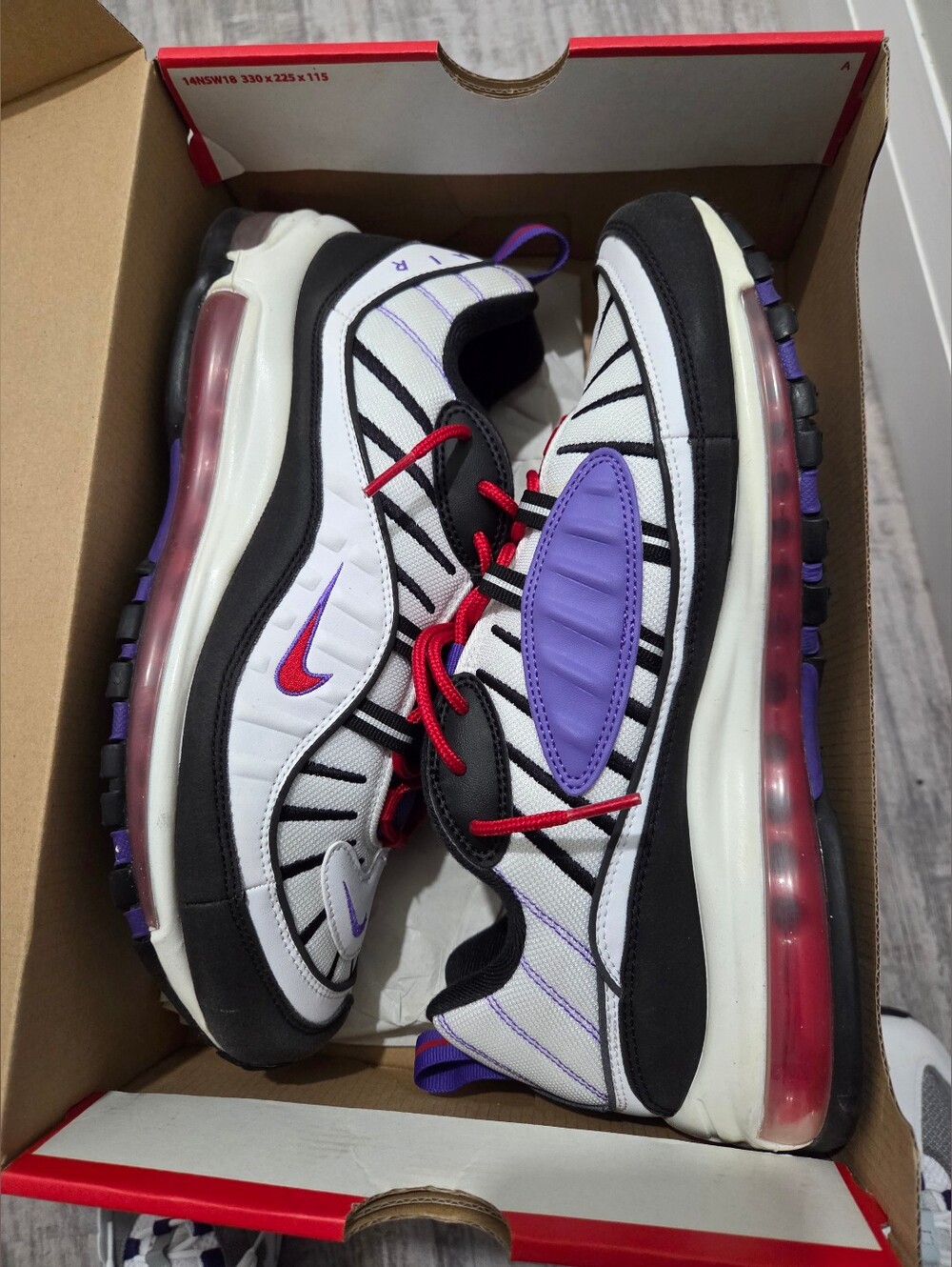 NIKE AIR MAX 98 RAPTORS 2019 SIZE 10.5